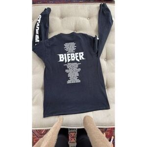 Justin Bieber Purpose Stadium Tour 2 Side LS Concert T-Shirt S